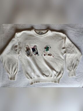 ⛳️Vintage Commodity Exchange - Cream Cotton Knits Golf Sweater - Size M